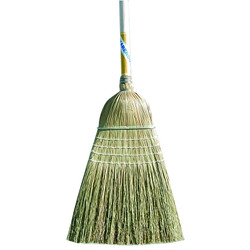 Warehouse Corn Broom, 19 in Trim L, Broom Corn/Fiber Pack of 6