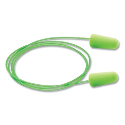 Pura-Fit Foam Earplugs, Foam, Bright Green, Corded Pack of 100