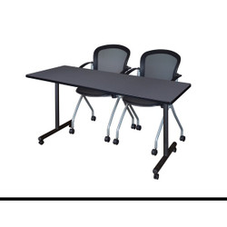 Regency Kobe Mobile Training Table,60" x 24",Gre MKTRCC6024GY23BK