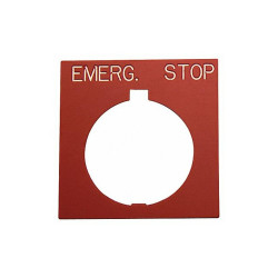 Eaton LegendPlate,EmergencyStop,Wht/Blk,Square HT8SP13