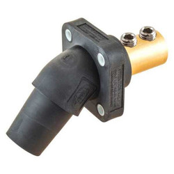 Hubbell Wiring Device-Kellems Angled Recp,Blk,Fml,Dbl Set Screw,400 A HBLFRABK