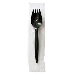 Boardwalk® CUTLERY,MW,SPORK,WRP,BK BWKSPORKBLPPIW