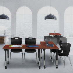 Regency Kee 60" x 30" Height Adjust Mobile Table MT6030CHAPCBK40BK