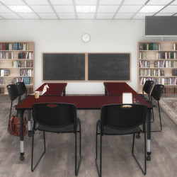 Regency Kee 60" x 30" Height Adjust Mobile Table MT6030MHAPCBK44BK