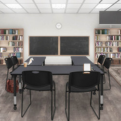 Regency Kee 60" x 30" Height Adjust Mobile Table MT6030GYAPCBK44BK