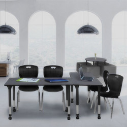Regency Kee 60" x 30" Height Adjust Mobile Table MT6030GYAPCBK40BK