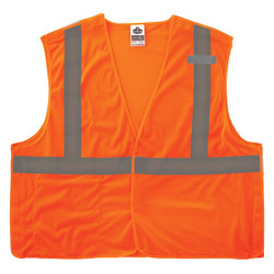 Ergodyne Safety Vest,Breakaway,Mesh,HV,Orange,3X 8215BA-S