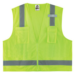 Ergodyne Safety Vest,Surveyor,Class 2,Lime,M 8249Z-S