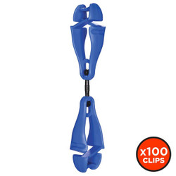 Ergodyne Glove Holder,Dual Clip,Swivel,Blue,PK100 3420-BULK