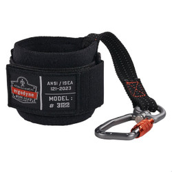 Ergodyne Tool Lanyard,Wrist,Carabiner,5Lb Cap,Blk 3122