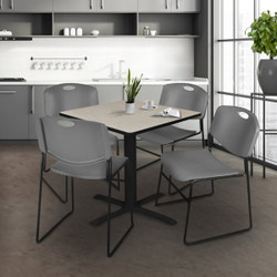 Cain Cain,42"Sqr Breakroom Table,4 Zeng Chrs TB4242PL44GY