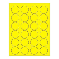 Tape Logic Circle Laser Label,1-5/8",FL Yell,PK2400 LL193YE