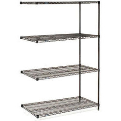 Nexel 4 Shelf Black Epoxy Wire Shelving Unit Add On 42""W x 18""D x 54""H