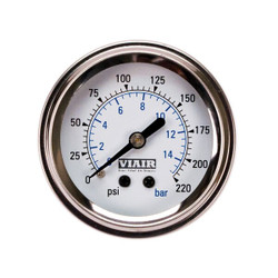 Viair Sngl Needle Gauge,White Face,Illuminated 90089