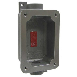 Hubbell Killark Device Box,1In Hub,15.5Cu-In,2 Hubs FXB-6