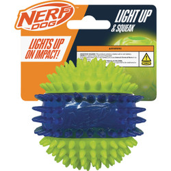 Nerf Dog 2.7 In. Translucent TPR 3-Part Spike LED & Squeak Ball NF-2071