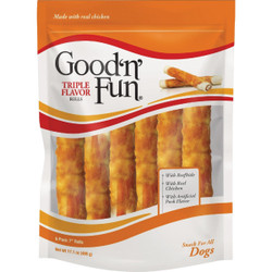 Good 'N' Fun Triple Flavor Roll Dog Snack (6-Pack) P-94244CN-11
