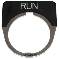 Eaton LegendPlate,Run,White/Black,Half-Round 10250TM31