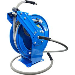 BluShield 3/8in X 50ft Dual Arm Pressure Washer Hose and Reel Assembly PWSWRDA3850