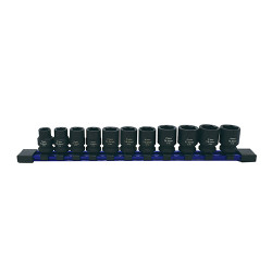11pc 3/8" Drive 1/2 Size Socket Set - 9.5 - 19.5mm for Undersized, Swollen or Damaged Hardware 78311