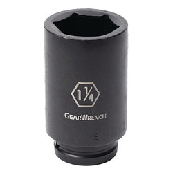Impact Socket, 3/4 in Drive Size, 1-3/8 in Opening Size, 6-point, Deep Length