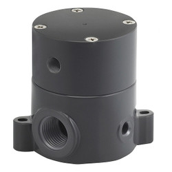 Plast-O-Matic Shut-Off Valve,Pneumatic,1/4 In.,FNPT BSDA025T-NC-PP