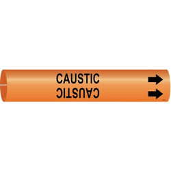 Brady Pipe Marker,Caustic,13/16 in H,4/5 in W 4307-A