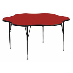 Flash Furniture Activity Table,Flower Shape,Red,60" XU-A60-FLR-RED-T-A-GG