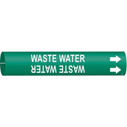 Brady Pipe Marker,Waste Water,7/8in H,7/8in W 4153-B
