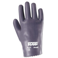 40-105 Nitrile Gloves, Slip-On Cuff, Cotton Lined, Size 9, Gray