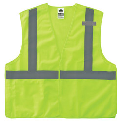 Ergodyne Safety Vest,Breakaway,Mesh,HV,Lime,S 8215BA-S