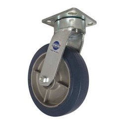 Rwm Plate Caster,Swivel,Rubber,9 1/2"H 65-RAB-0820-S-EHT-9.5