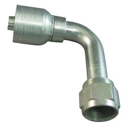 Eaton Aeroquip Crimp Fitting,90 deg.,3/8" ID,3/4",FJIC 1AA8FJC6