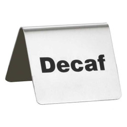 Tablecraft Decaf Sign,2 in H,Silver B2