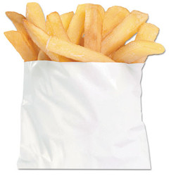 Bagcraft French Fry Bags, 4.5" x 4.5", White, 2,000/Carton 450006