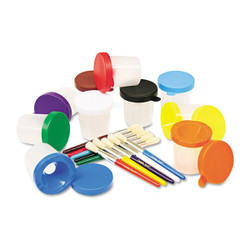 Creativity Street Paint Cup,Non-Spill,w/Brush Holder,PK10 5104