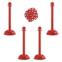 Manufacturer Varies Barrier Post Kit,41" H,Red,Plastic Post 71305-4
