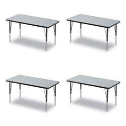 Correll® TABLE,AT TFL 24X48,GG,SV A2448TFREC15TP0995K4PK