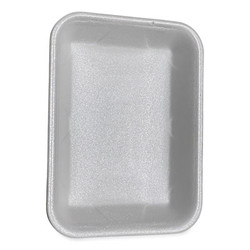 GEN Meat Trays, #4P, 9.5 x 7.19 x 1.2, White, Foam, 500/Carton 4PWH