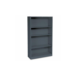 HON® Metal Bookcase, Four-Shelf, 34.5w x 12.63d x 59h, Charcoal HS60ABC.S