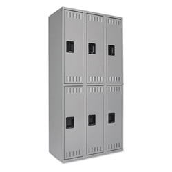 Tennsco LOCKER,3WIDE,2TIER,72H,GY DTS-121836-C-MGY