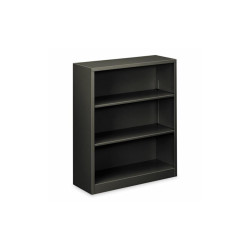 HON® Metal Bookcase, Three-Shelf, 34.5w x 12.63d x 41h, Charcoal HS42ABC.S
