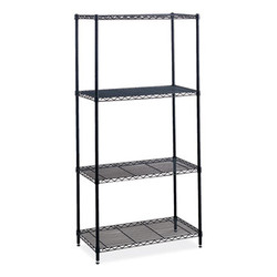 Safco® Industrial Wire Shelving, Four-Shelf, 36w x 18d x 72h, Black 5285BL