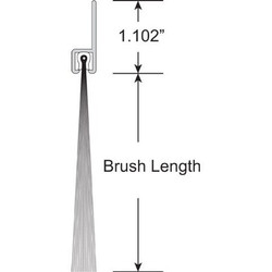 American Garage Door Supply Brush Seal, Nylon, 2 in L, Black BN91182-94
