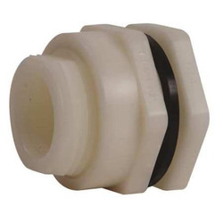 Hayward Flow Control Bulkhead Tank Fitting,EPDM,3 5/8"L,Poly. BFAS3030TES