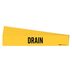 Brady Pipe Marker,Adhesive,Black,Drain,PK5 7091-1-PK