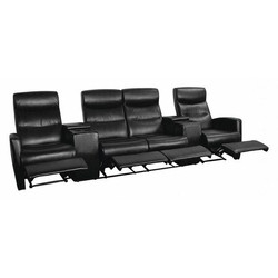 Flash Furniture Black Leather Theater - 4 Seat BT-70273-4-BK-GG