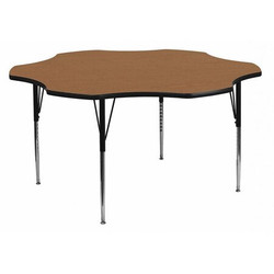 Flash Furniture Activity Table,Flower Shape,Oak,60" XU-A60-FLR-OAK-T-A-GG