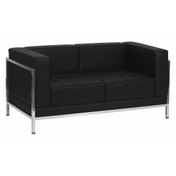 Flash Furniture Leather Loveseat,Black ZB-IMAG-LS-GG