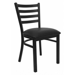 Flash Furniture Restaurant Chair,Ladder Back,Blk Seat XU-DG694BLAD-BLKV-GG